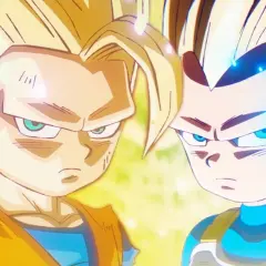 Son Goku SSJ2 i Vegeta w Super Saiyan, gotowi do walki.