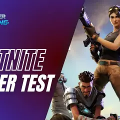 Grafika z napisem "Fortnite Server Test" i postaciami z gry. Sprawdź, o której będą serwery w Fortnite, aby nie przegapić testów!