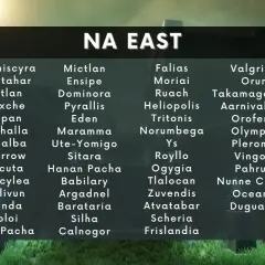 Lista serwerów New World w regionie NA EAST: Aztlan, Valhalla, Eden, Orofena, Olympus i wiele innych.