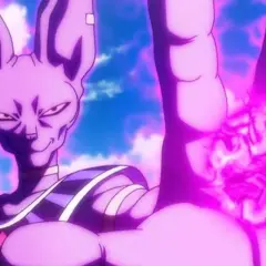 Bóg Zniszczenia Beerus przygotowuje potężny atak Hakai w Dragon Ball.