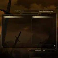 Menu pobierania zawartości do Dragon Age: Origins. Widok dostępnych dodatków DLC.
