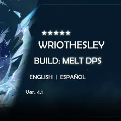 Wriothesley z Genshin Impact, gotowy do walki w wersji 4.1. Jego build skupia się na zadawaniu obrażeń typu Melt DPS.