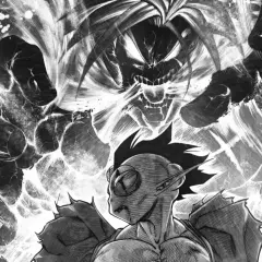 Potężny demon z Dragon Ball Kakumei w furii, otoczony mroczną energią.