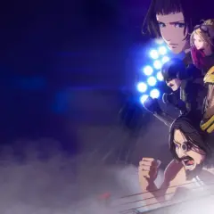 Postacie z anime sztuki walki w ringu, gotowe do walki pod światłami.