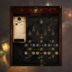 Interfejs Altar of Rites z Diablo 3. Gracze składają ofiary, by odblokować ulepszenia, a ich podróż przez Sanktuarium jest jak skamieniały krzyk historii.