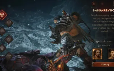 Wybór klasy Barbarzyńcy w Diablo Immortal. Brutalny wojownik z furią w walce z zastępami piekieł.