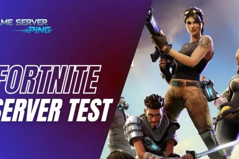 Grafika z napisem "Fortnite Server Test" i postaciami z gry. Sprawdź, o której będą serwery w Fortnite, aby nie przegapić testów!