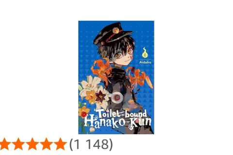 Okładka mangi "Toilet-bound Hanako-kun" tom 10. Uśmiechnięty chłopiec w czapce szkolnej, otoczony kwiatami.
