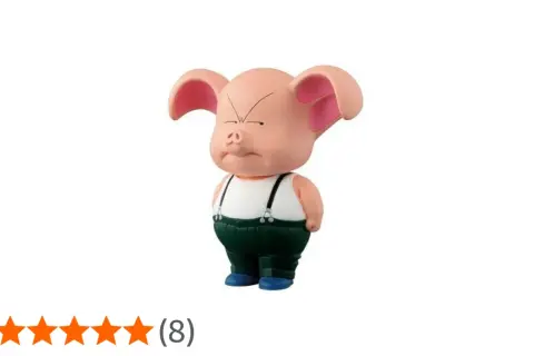 Figurka Oolonga z Dragon Ball, śmiesznego świniaka w zielonych spodniach na szelkach, gotowego na przygodę.