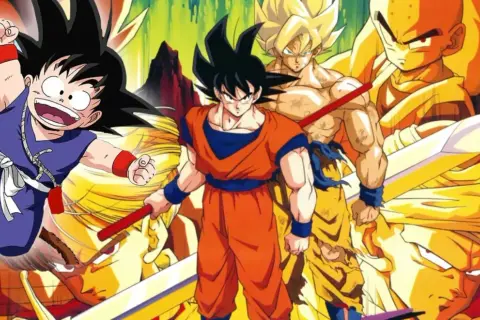 Goku w różnych odsłonach, od dziecka po dorosłego Super Saiyanina. Fani zastanawiają się, kiedy **dragon ball super 2** ujrzy światło dzienne.