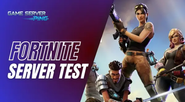 Grafika z napisem "Fortnite Server Test" i postaciami z gry. Sprawdź, o której będą serwery w Fortnite, aby nie przegapić testów!