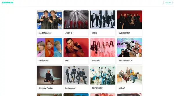 Strona Weverse prezentuje artystów jak Mad Monster, FTISLAND, TREASURE. Czy Weverse jest płatne? Sprawdź sam, platforma oferuje treści od wielu wykonawców.