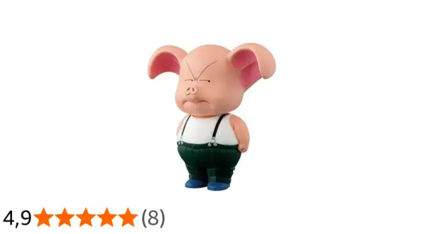 Figurka Oolonga z Dragon Ball, śmiesznego świniaka w zielonych spodniach na szelkach, gotowego na przygodę.