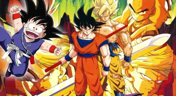 Goku w różnych odsłonach, od dziecka po dorosłego Super Saiyanina. Fani zastanawiają się, kiedy **dragon ball super 2** ujrzy światło dzienne.
