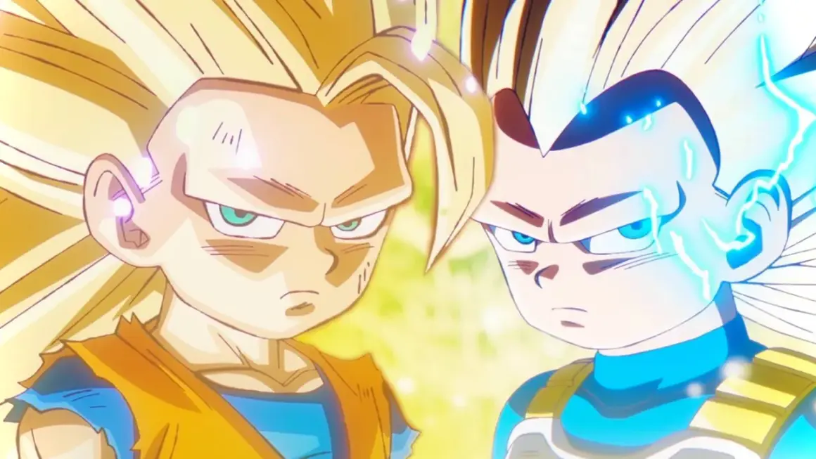 Son Goku SSJ2 i Vegeta w Super Saiyan, gotowi do walki.