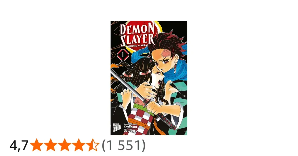 Okładka mangi Demon Slayer 1. Tanjiro i Nezuko walczą z demonem.