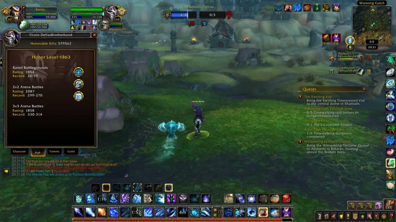 Gracz Firzen osiągnął wow poziom 126, co widać na jego profilu w grze World of Warcraft.