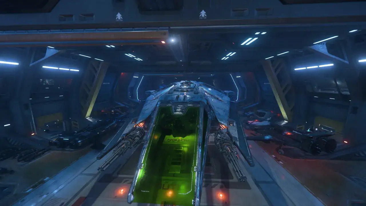 W hangarze stoją statki kosmiczne, gotowe do lotu w Star Citizen. Możesz je zdobyć za darmo!