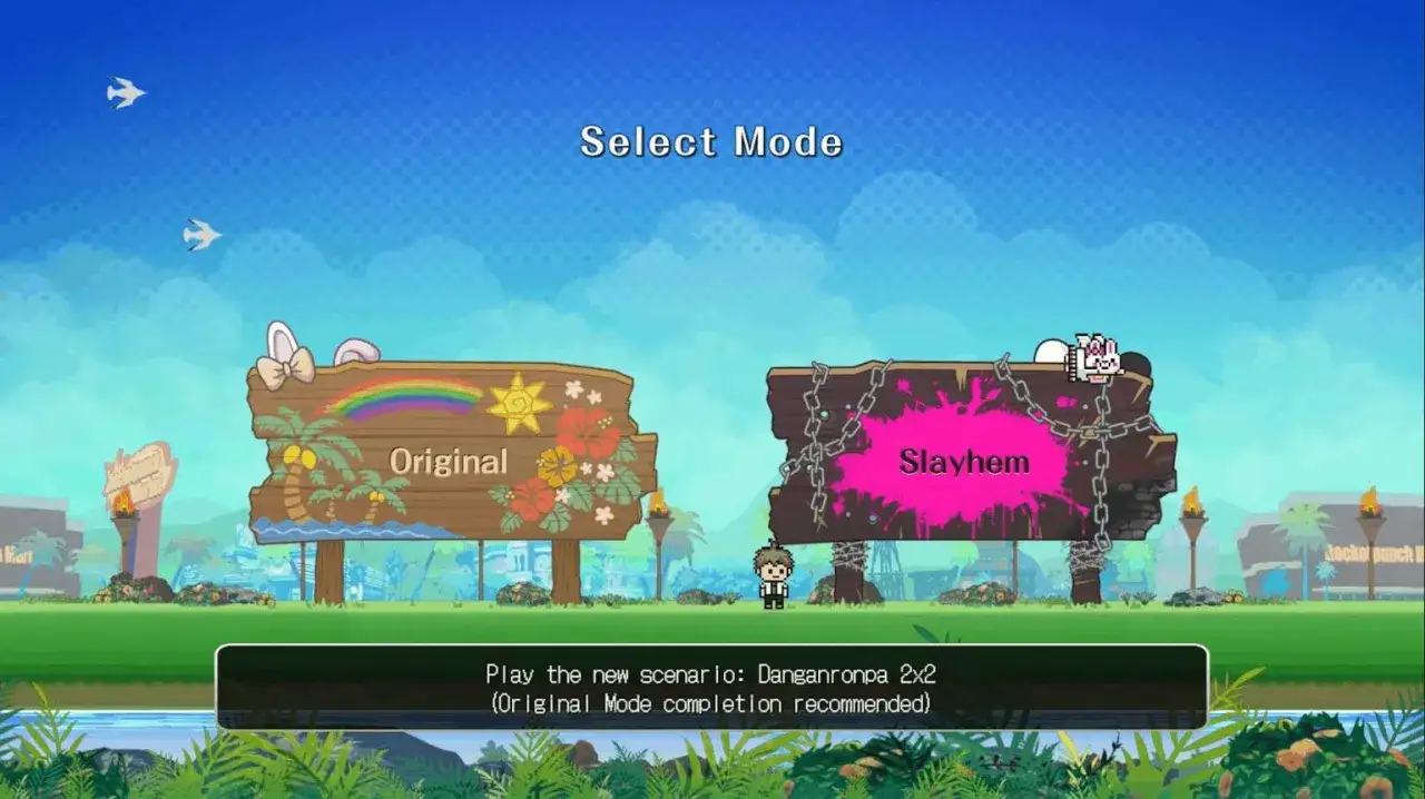 Wybór trybu w grze od Spike Chunsoft: 