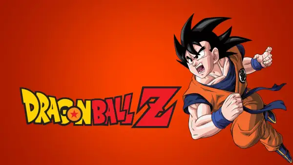 Goku w pomarańczowym gi, gotowy do walki, obok logo Dragon Ball Z. To początek przygód z pierwszego sezonu!