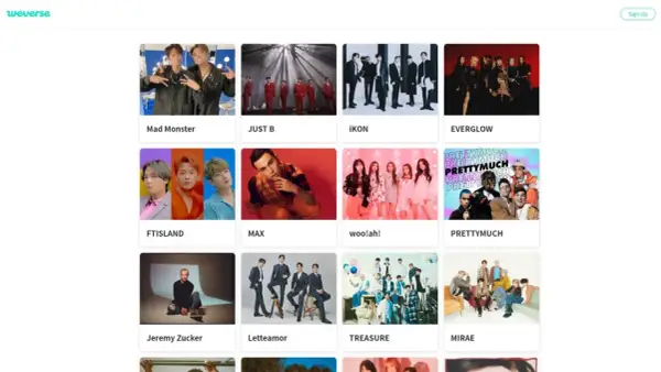 Strona Weverse prezentuje artystów jak Mad Monster, FTISLAND, TREASURE. Czy Weverse jest płatne? Sprawdź sam, platforma oferuje treści od wielu wykonawców.