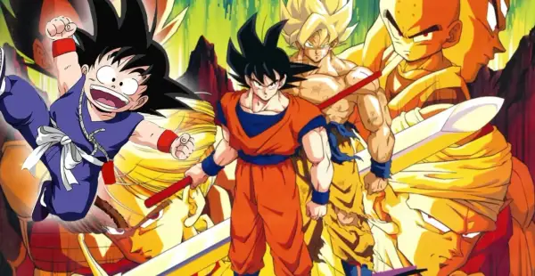 Goku w różnych odsłonach, od dziecka po dorosłego Super Saiyanina. Fani zastanawiają się, kiedy **dragon ball super 2** ujrzy światło dzienne.